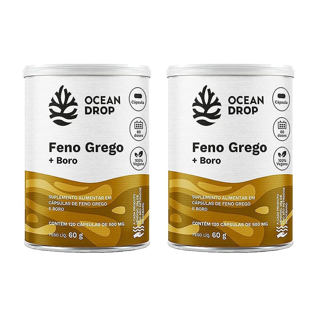 Kit 2X Feno Grego + Boro - 120 C�psulas - Ocean Drop