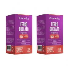 Kit 2X Ferro Quelato Bisglicinato - 30 C�psulas Vegetais - Sanavita