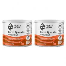 Kit 2X Ferro Quelato + Vitamina C - 60 C�psulas 400mg - Ocean Drop