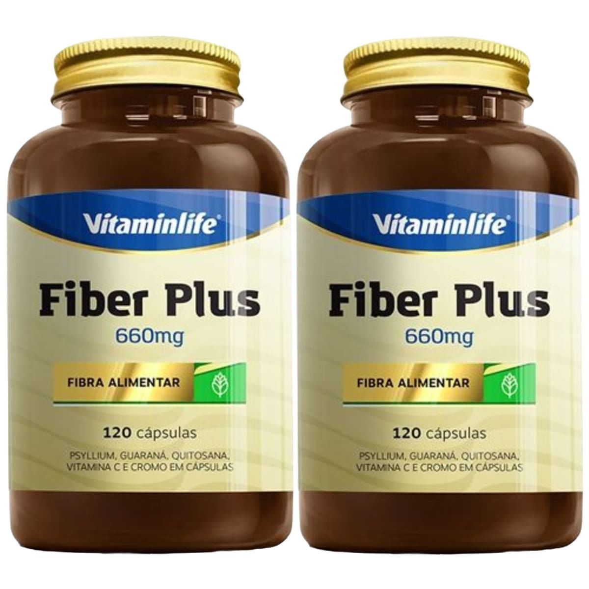 Kit 2X Fiber Plus 660mg - 120 C�psulas - VitaminLife