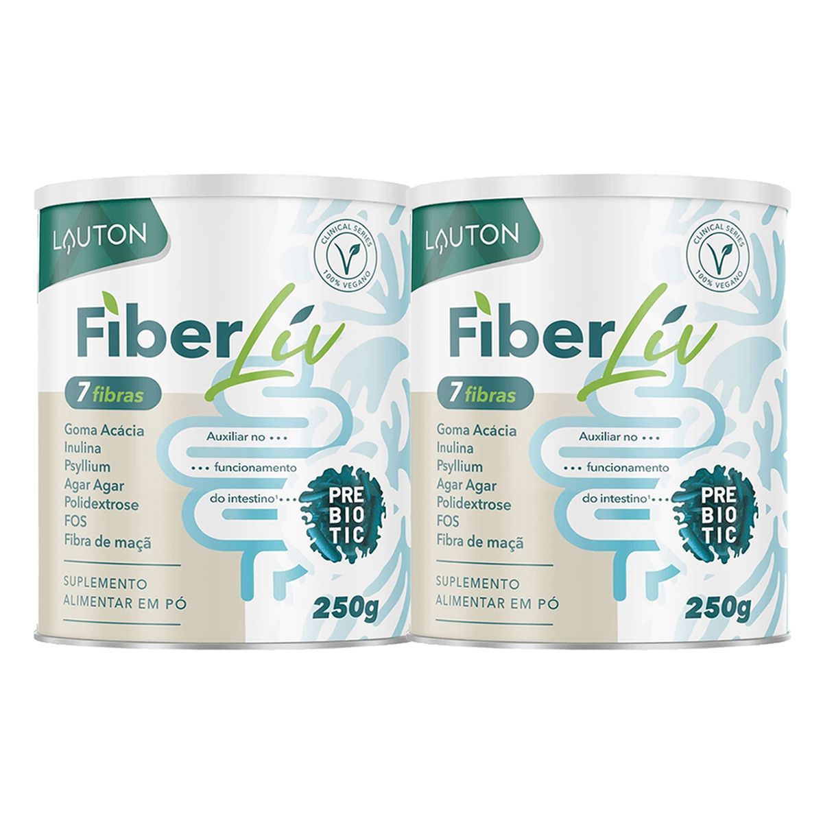 Kit 2X Fiberliv 7 Fibras - 250g Sem Sabor - Lauton Nutrition