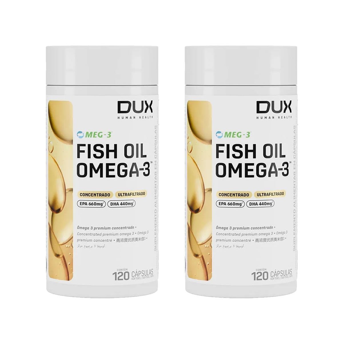 Kit 2X Fish Oil Premium -  120 C�psulas Softgel - Dux Nutrition