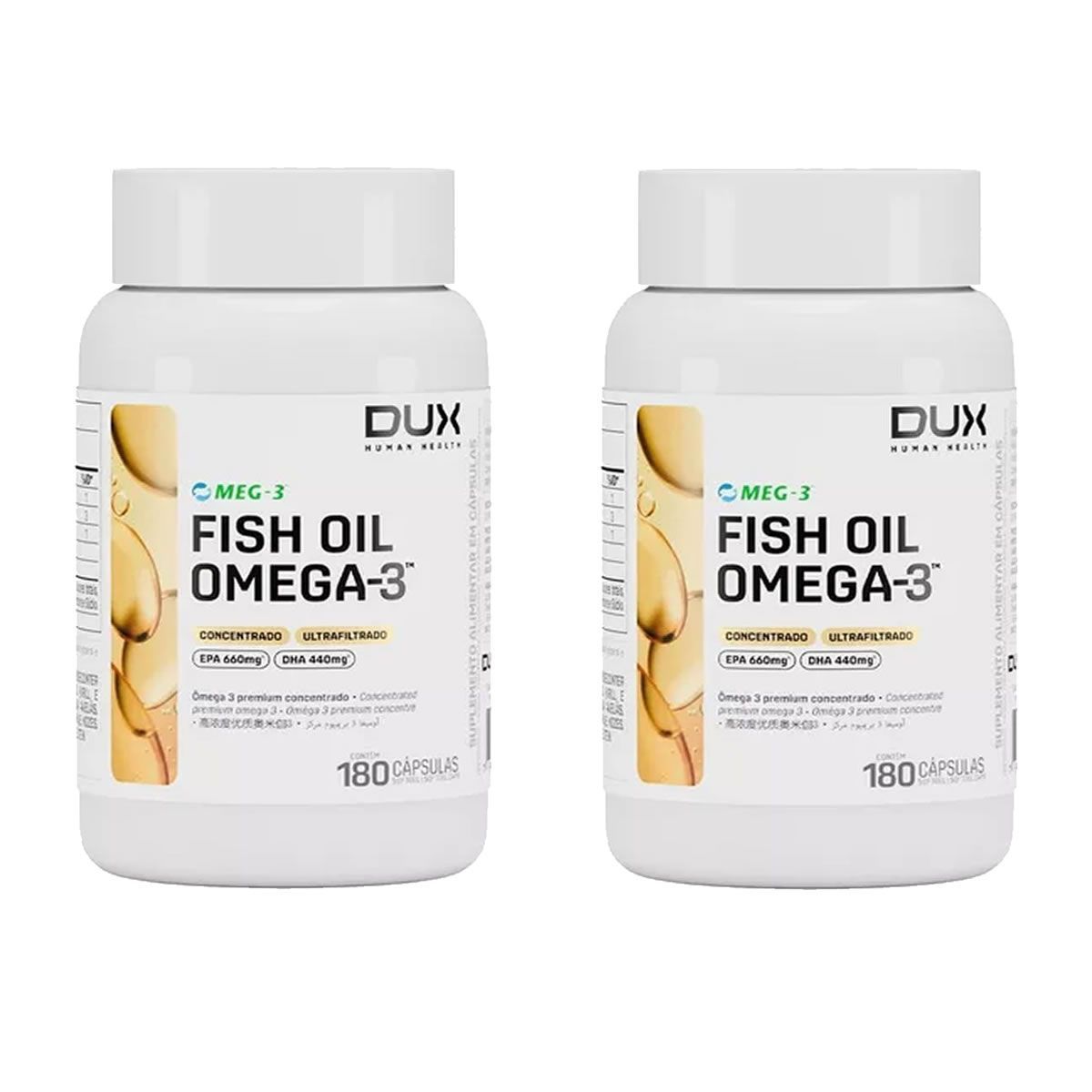 Kit 2X Fish Oil Premium - 180 C�psulas Softgel - Dux Nutrition