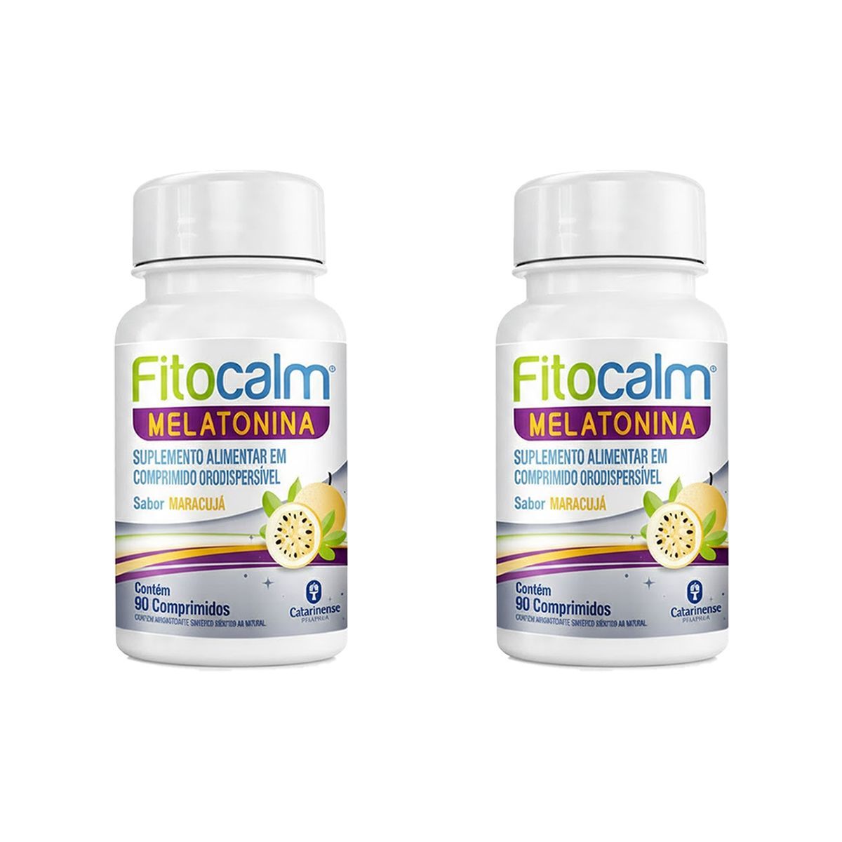 Kit 2X Fitocalm Melatonina - 90 Comprimidos Maracuj� - Catarinense