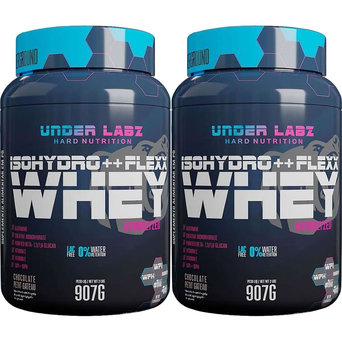 Kit 2X Flexx Whey Isohydro++ - 900g  Petit Gateau Chocolate - Under Labz