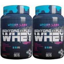 Kit 2X Flexx Whey Isohydro++ - 907g Strawberry Smoothie - Under Labz