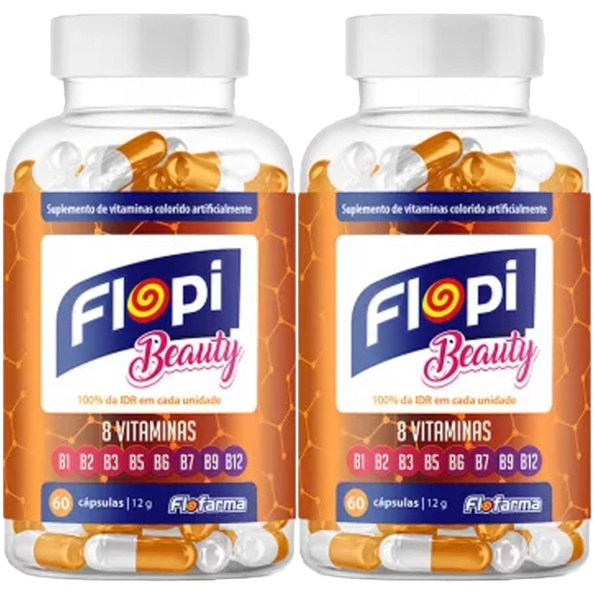 Kit 2X Flopi Beauty Complexo B 60 Cápsulas Flofarma OtimaNutri