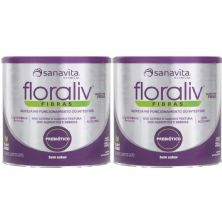 Kit 2X Floraliv Fibras - 225g Sem Sabor - Sanavita