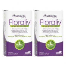 Kit 2X Floraliv Probiotico - 30 C�psulas Vegetais - Sanavita