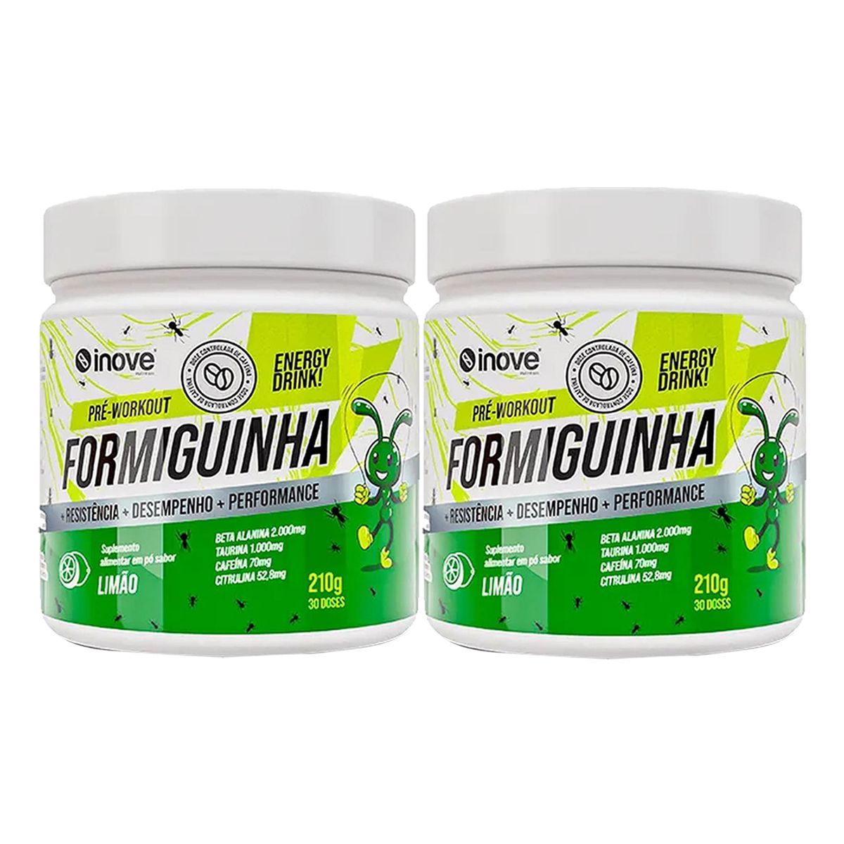 Kit 2X Formiguinha Pr�-Treino -  210g Lim�o - Inove Nutrition