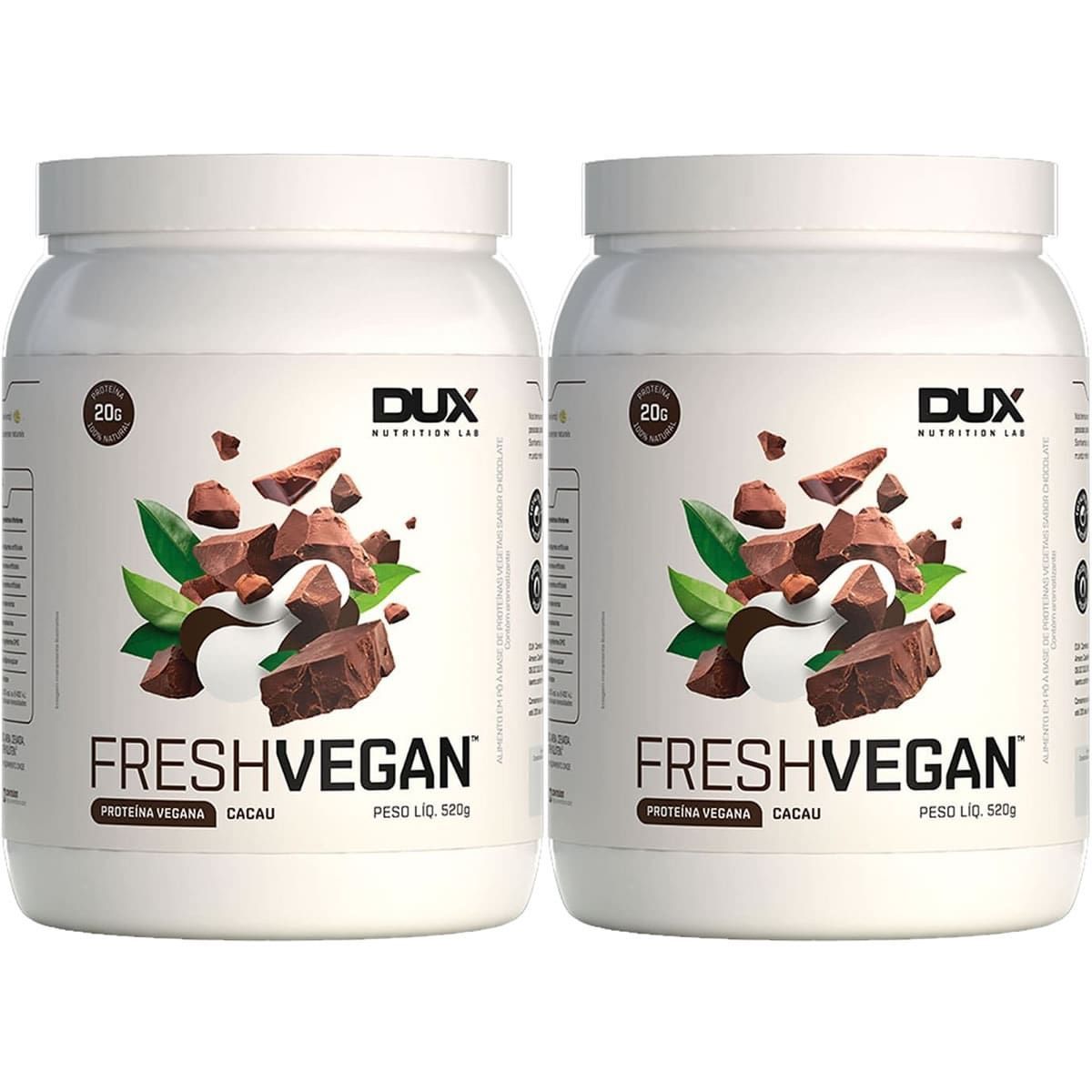 Kit 2X Fresh Vegan - 520g Cacau - Dux Nutrition