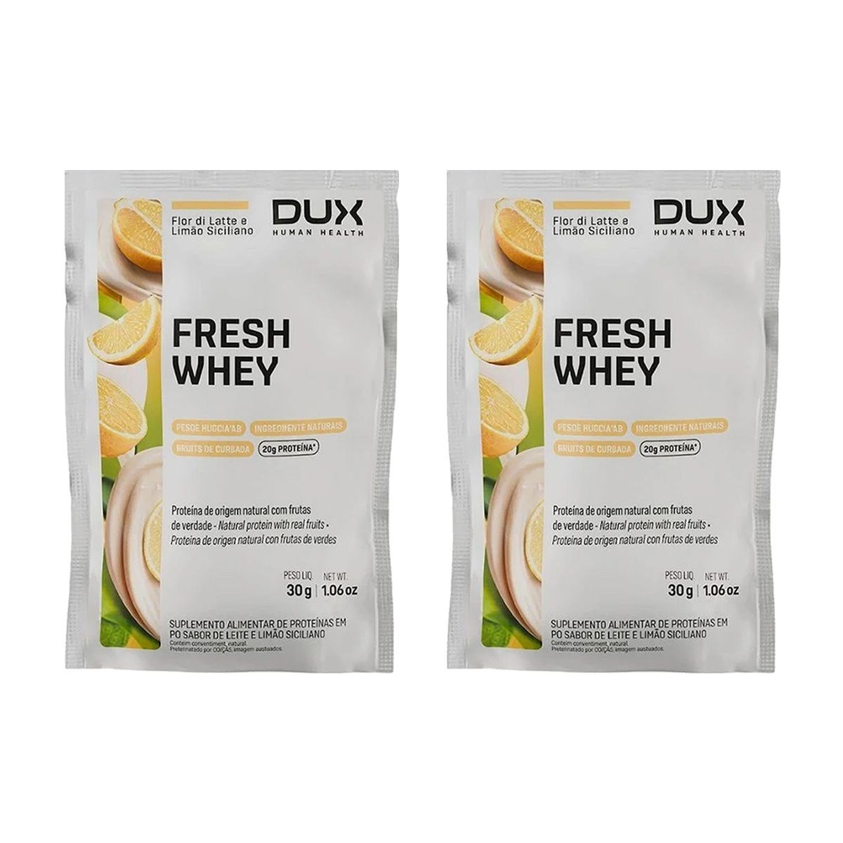 Kit 2X Fresh Whey - 1 Sach� 30g Fior di Latte e Lim�o Siciliano - Dux Nutrition