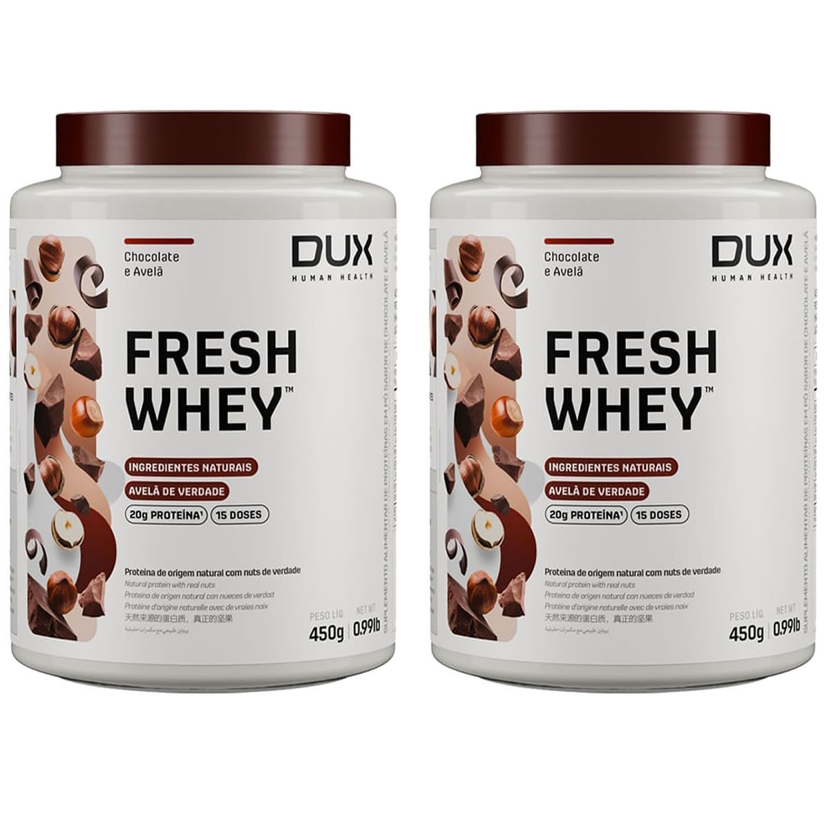 Kit 2X Fresh Whey - 450g Chocolate e Avel� - Dux Nutrition