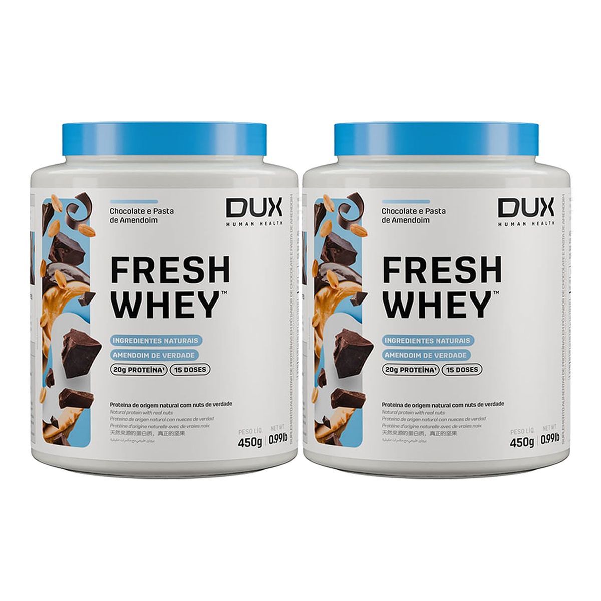 Kit 2X Fresh Whey - 450g Chocolate e Pasta de Amendoim - Dux Nutrition