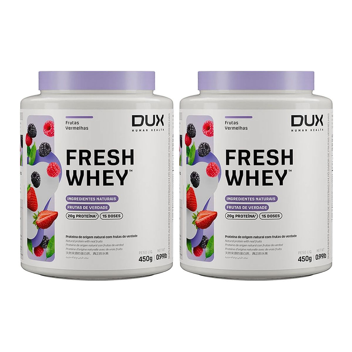 Kit 2X Fresh Whey - 450g Frutas Vermelhas - Dux Nutrition