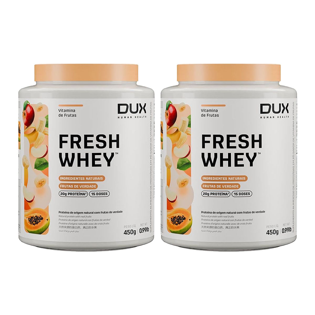 Kit 2X Fresh Whey - 450g  Vitamina de Frutas - Dux Nutrition