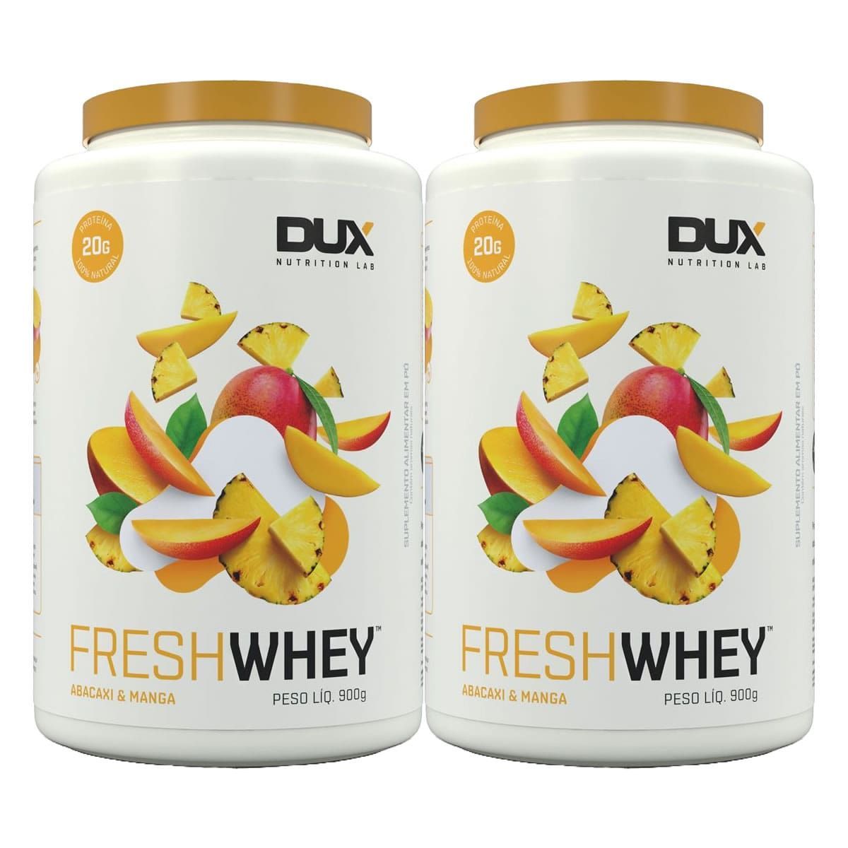 Kit 2X Fresh Whey - 900g  Abacaxi e Manga - Dux Nutrition