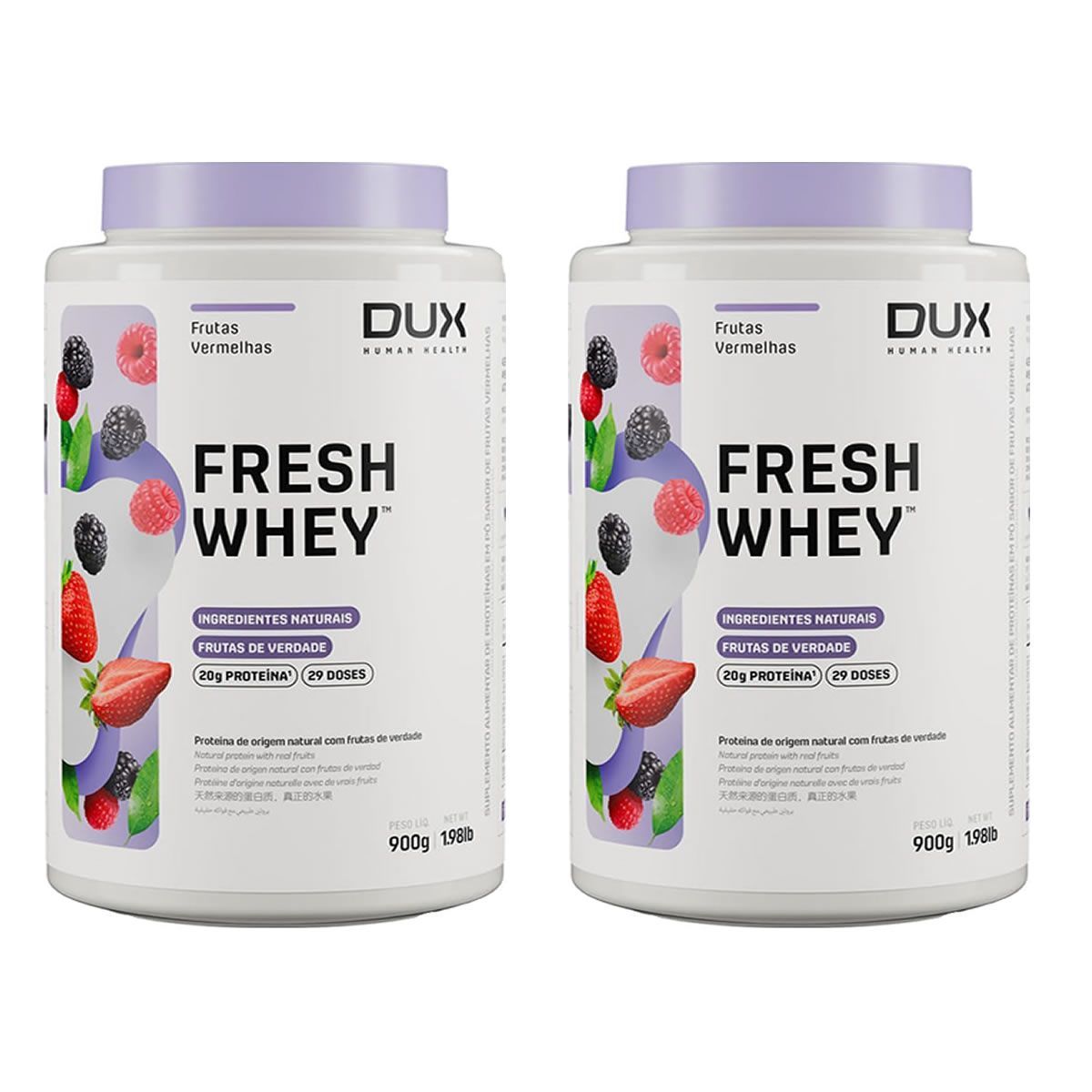 Kit 2X Fresh Whey - 900g Frutas Vermelhas - Dux Nutrition