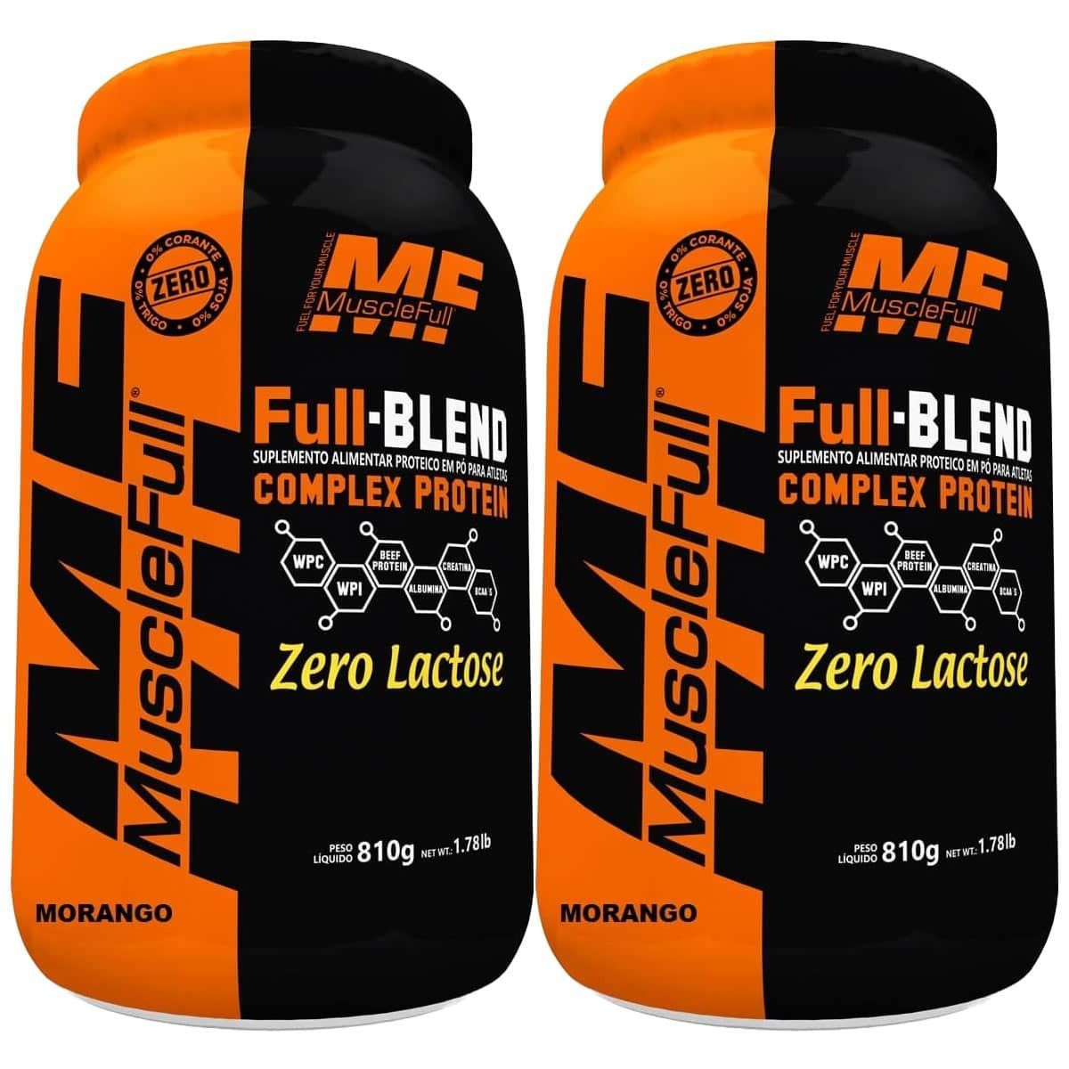 Kit 2X Full Blend Zero Lactose - 810g Morango - Muscle Full