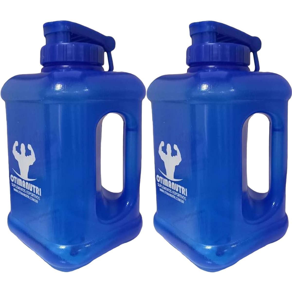 Kit 2X Gal�o Quadrado - 1600ml Azul - OtimaNutri