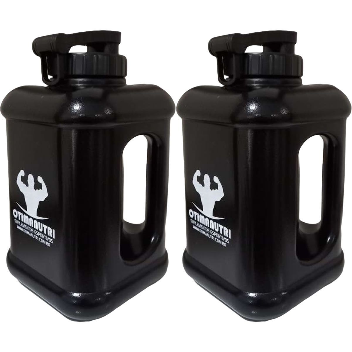 Kit 2X Gal�o Quadrado - 1600ml Preto - OtimaNutri