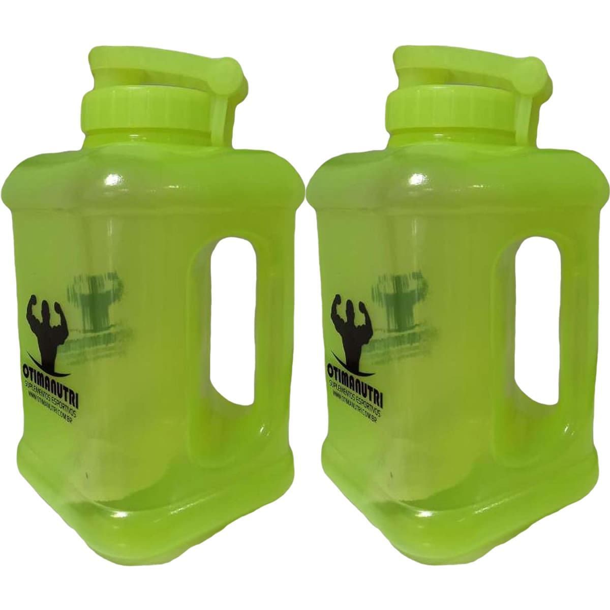 Kit 2X Gal�o Quadrado - 1600ml Verde Lim�o - OtimaNutri