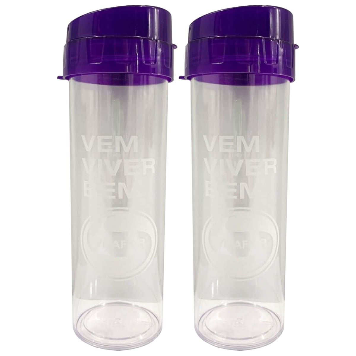 Kit 2X Garrafa Aquabio - 400ml Roxo - Vitafor