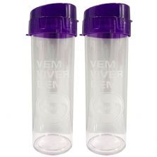 Kit 2X Garrafa Aquabio - 400ml Roxo - Vitafor