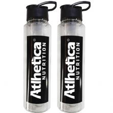 Kit 2X Garrafa Twist - 500ml Transparente e Preta - Atlhetica Nutrition