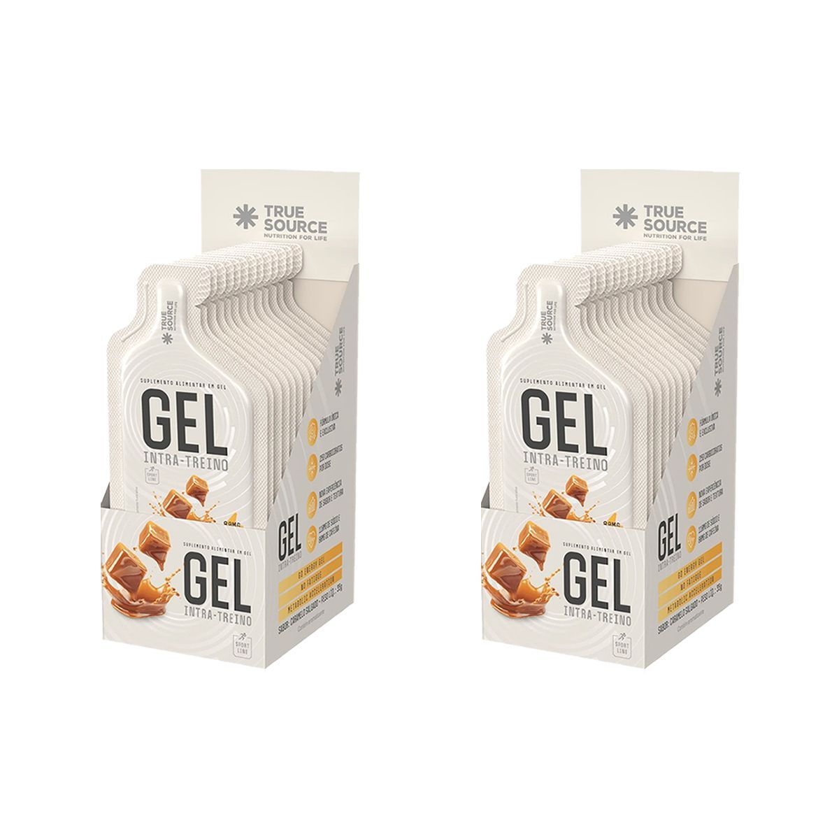 Kit 2X Gel Intra Treino - 10 Sach�s 35g Caramelo Salgado - True Source
