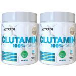 Kit 2X Glutamin 100% Imuno - 300g Natural - Nutrata