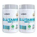 Kit 2X Glutamin 100% Imuno - 500g Natural  - Nutrata