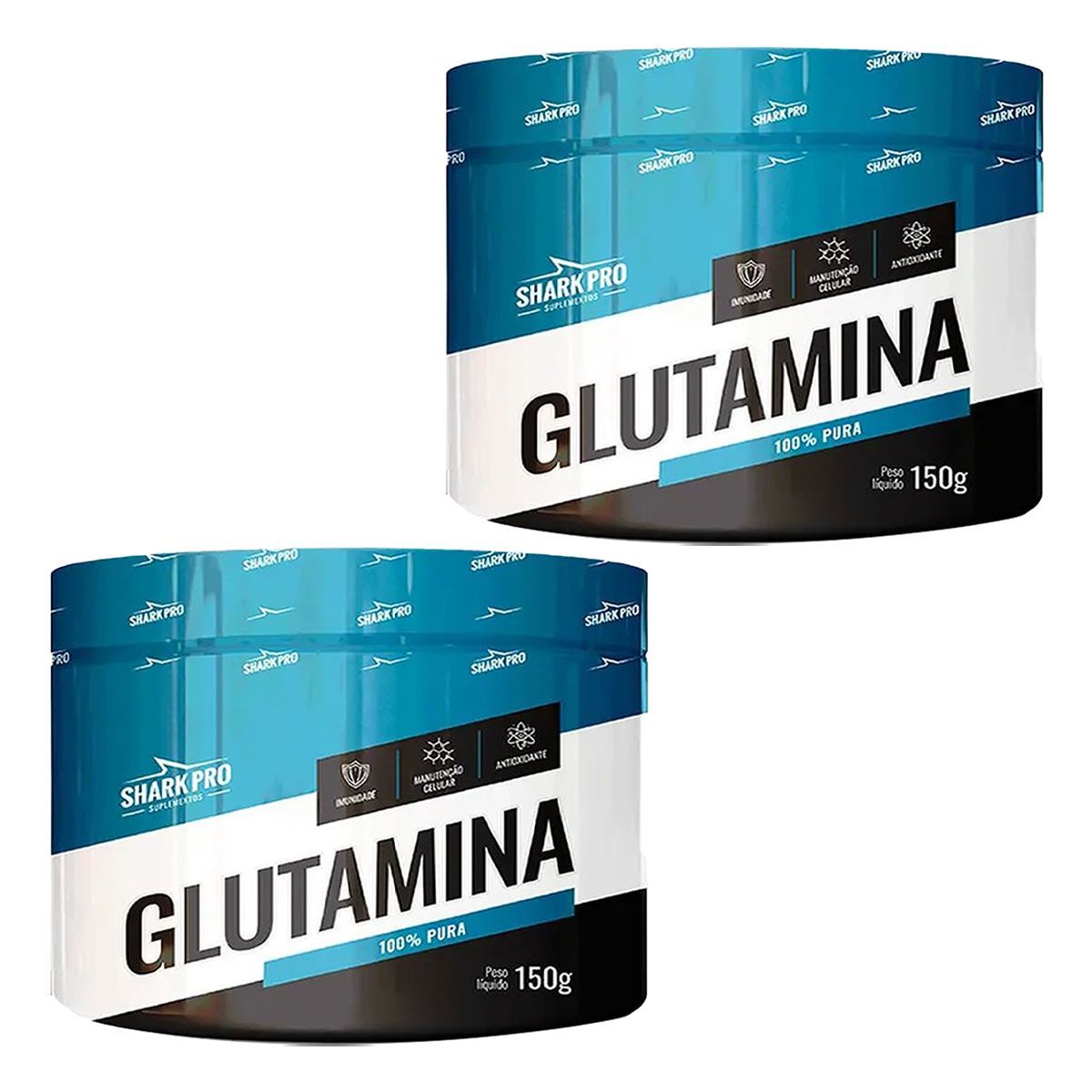 Kit 2X Glutamina 100% Pura - 150g Sabor Natural - Shark Pro