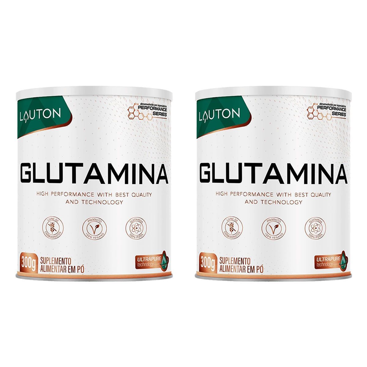 Kit 2X Glutamina Ultrapure - 300g Sem Sabor - Lauton Nutrition