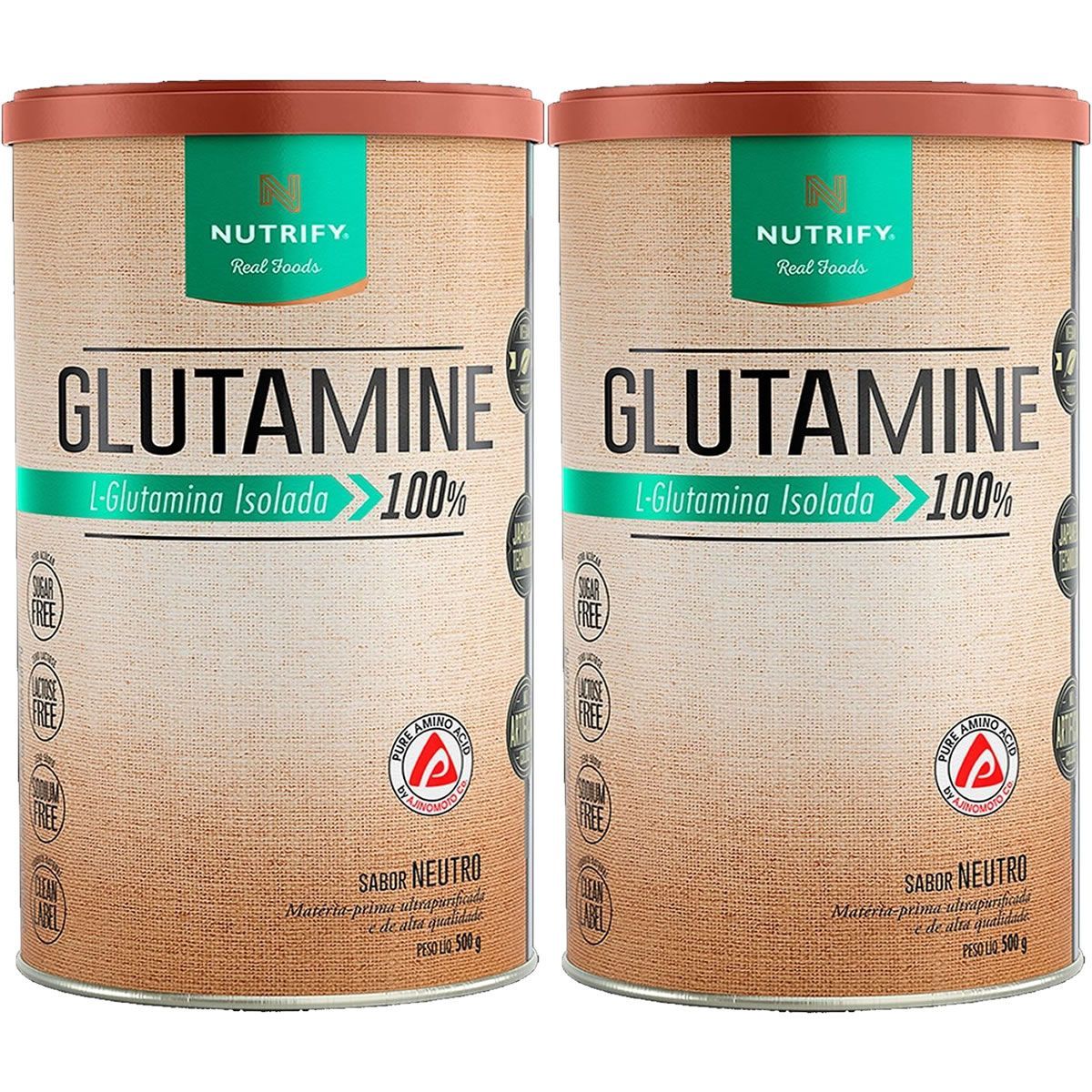 Kit 2X Glutamine Isolada Vegan - 500g Neutro - Nutrify