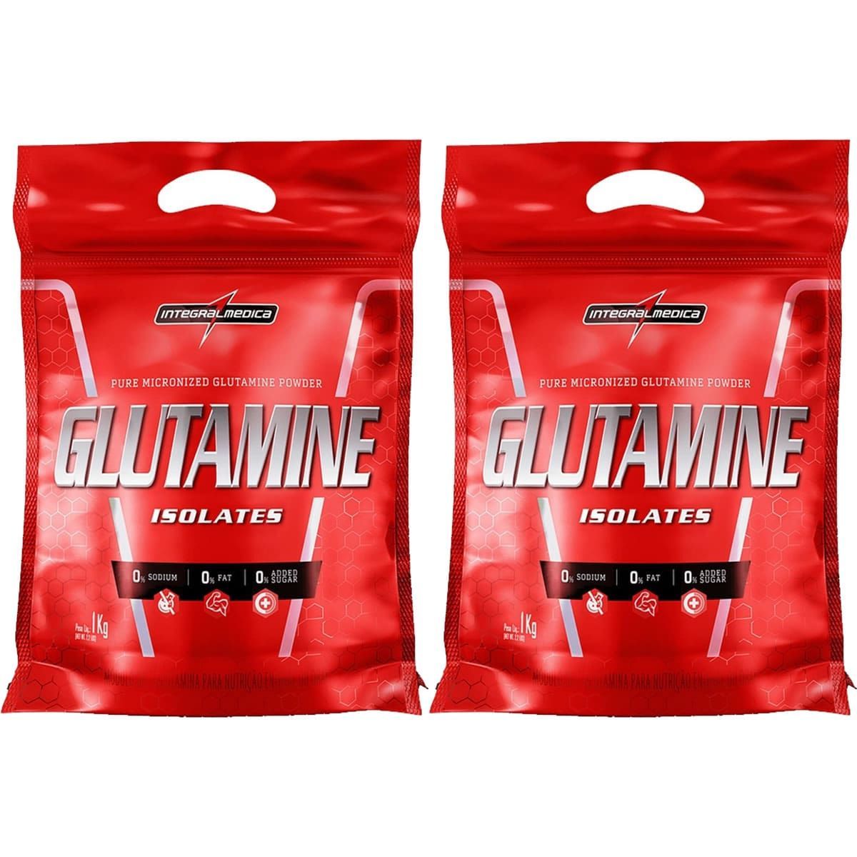 Kit 2X Glutamine Isolates - Refil 1000g - IntegralM�dica