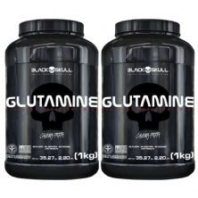 Kit 2X Glutamine - Sem Sabor 1000g - Black Skull