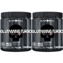 Kit 2X Glutamine Turbo - 300g Sem Sabor - Black Skull