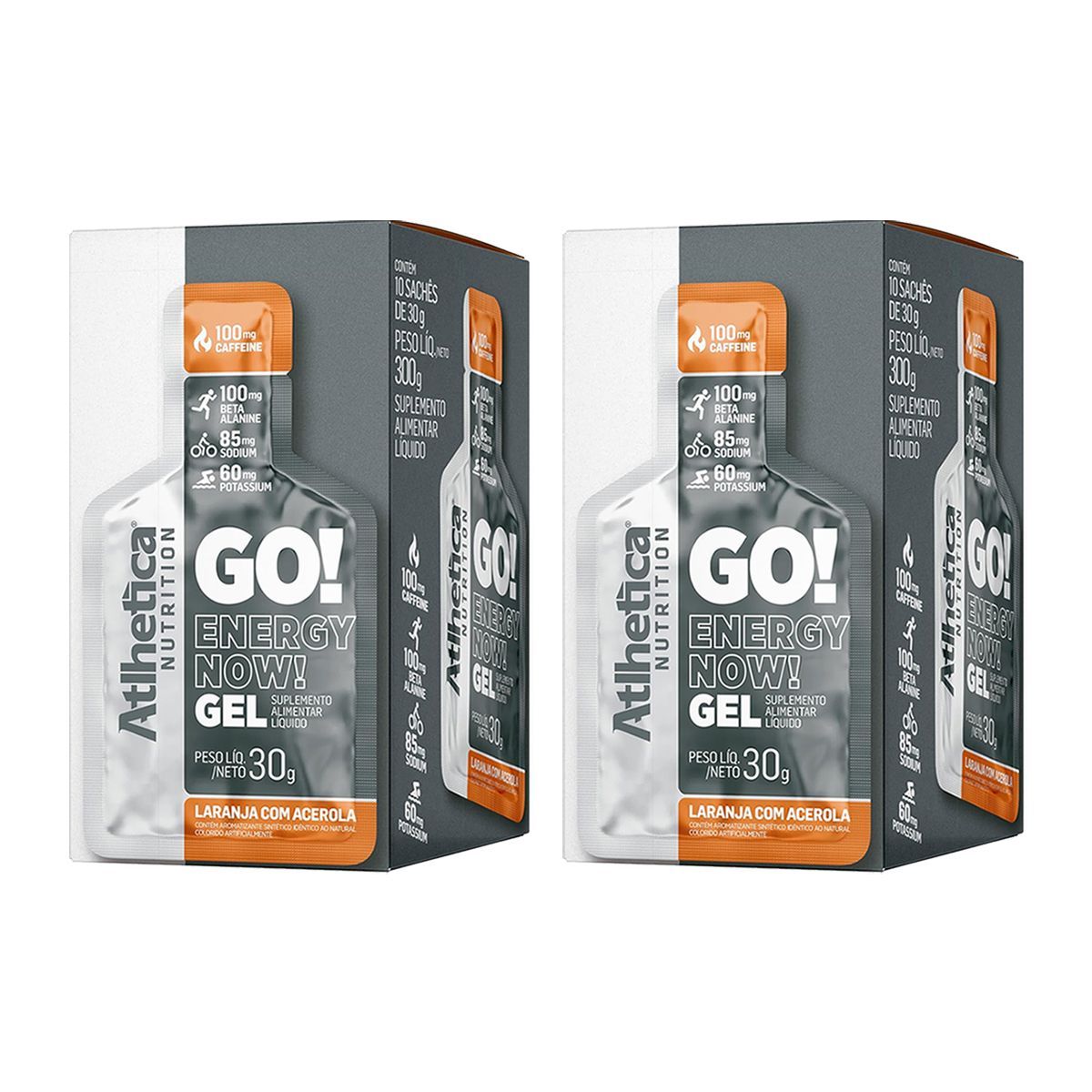 Kit 2X Go! Energy Now Gel - 10 Sach�s de 30g Laranja Com Acerola - Atlhetica Nutrition