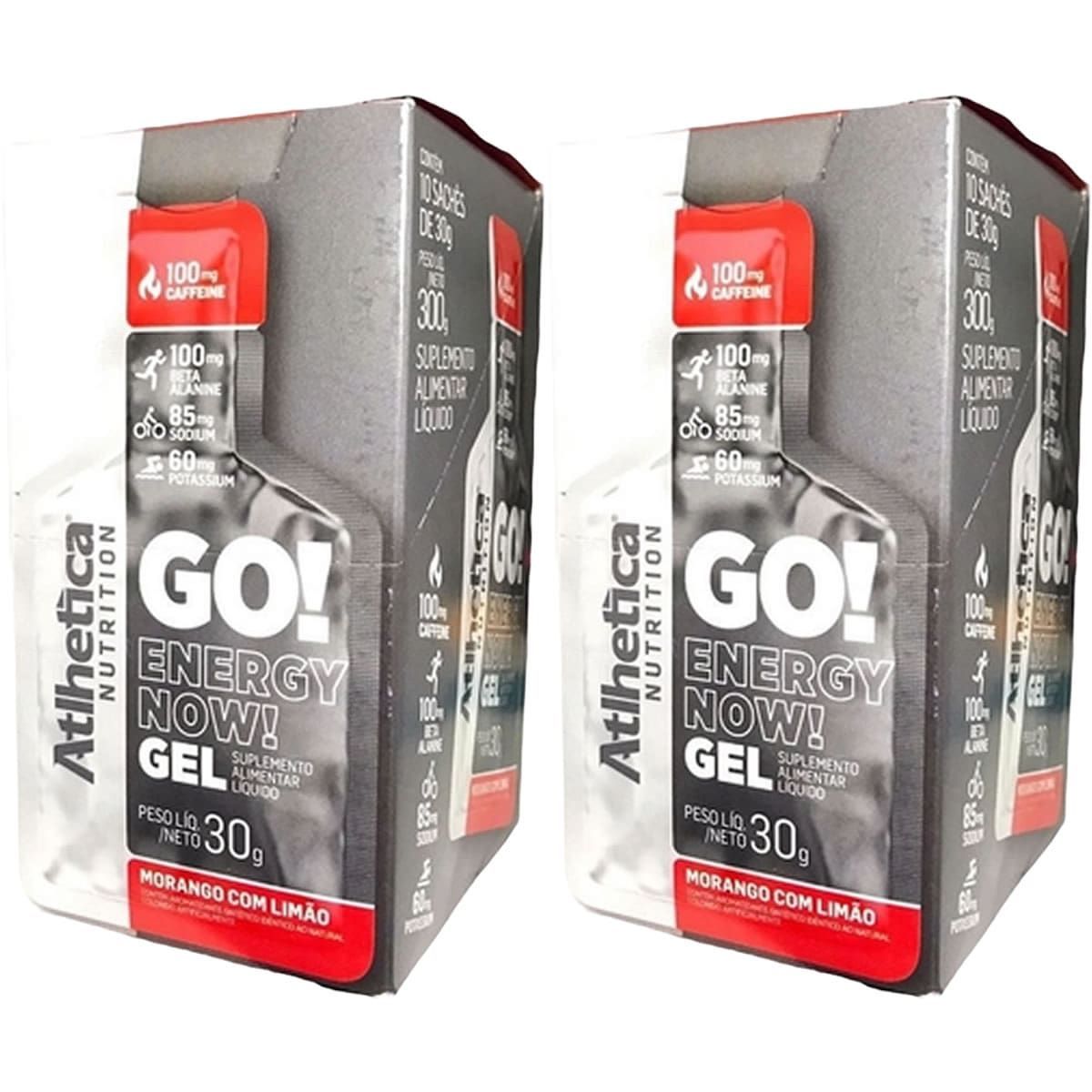 Kit 2X Go! Energy Now Gel - 10 Sach�s de 30g Morango Com Lim�o - Atlhetica Nutrition