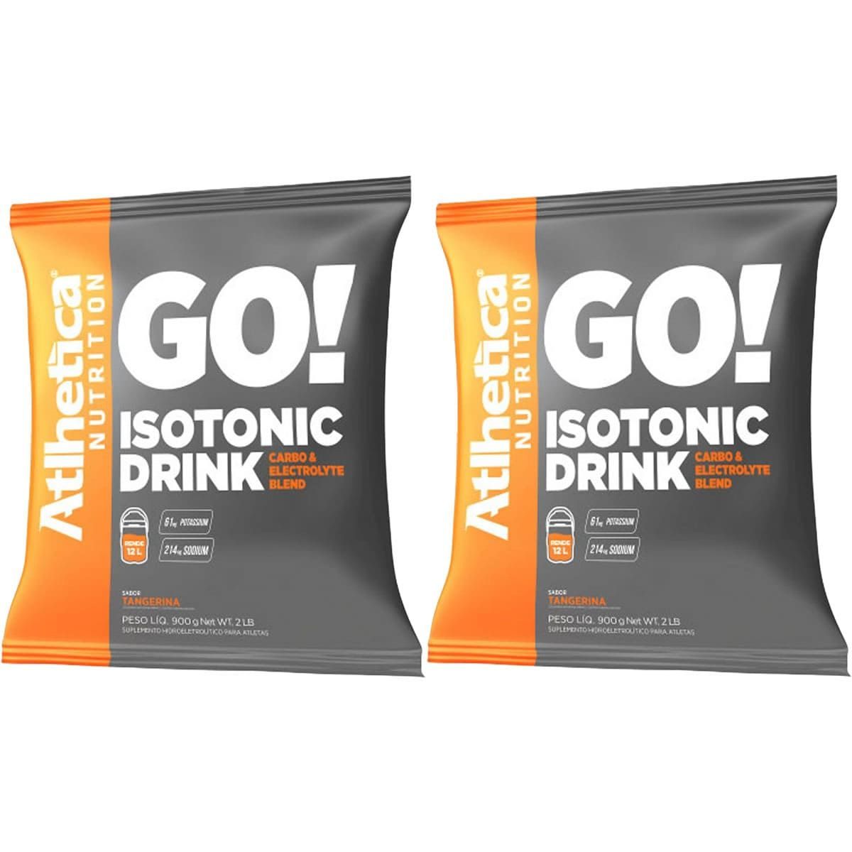 Kit 2X Go Isotonic Drink - 900g Refil Tangerina - Atlhetica Nutrition