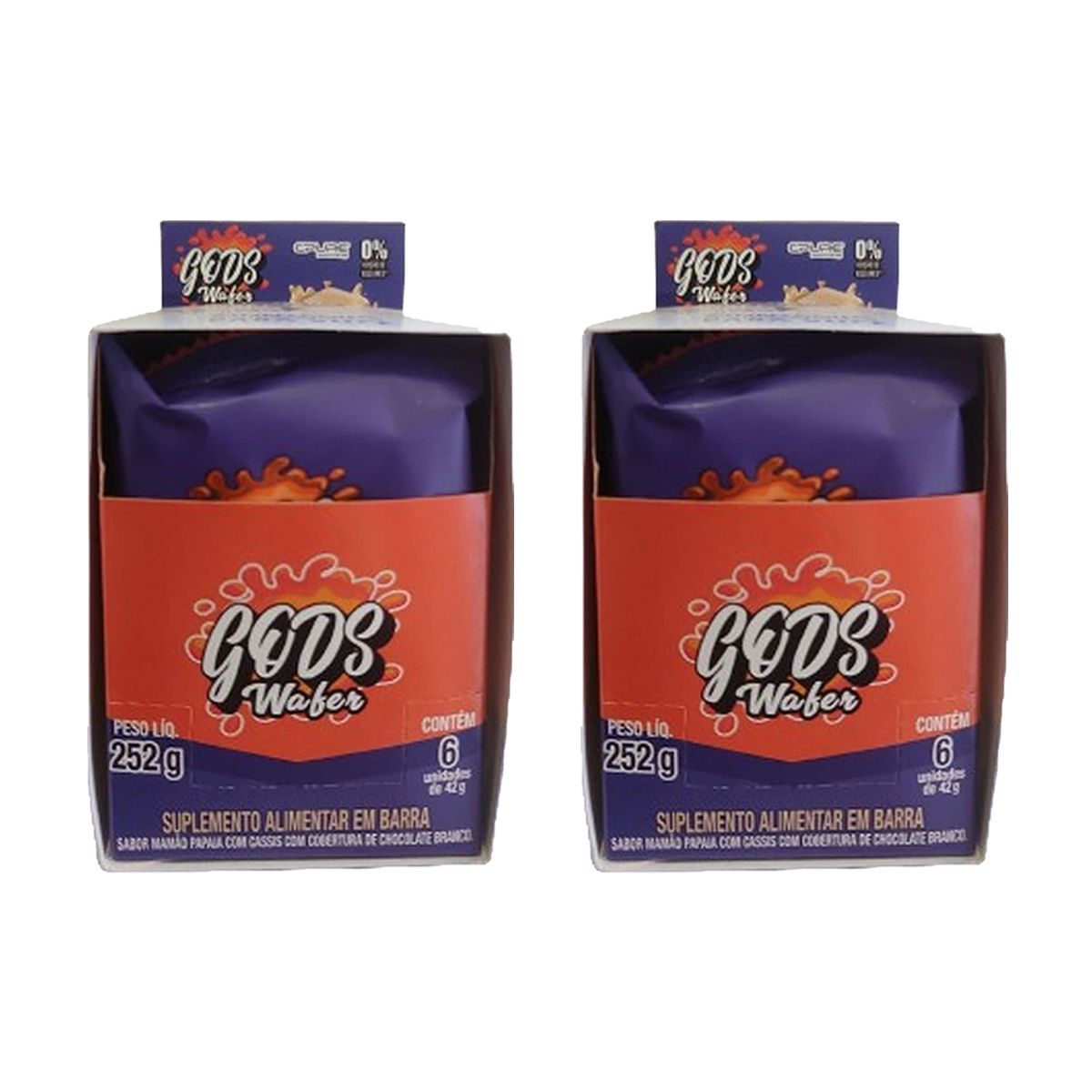 Kit 2X Gods Wafer  - 6 Unidades de 42g Papaya com Cassis - Canibal