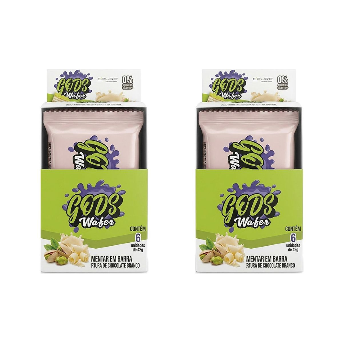 Kit 2X Gods Wafer  - 6 Unidades de 42g Pistache - Canibal