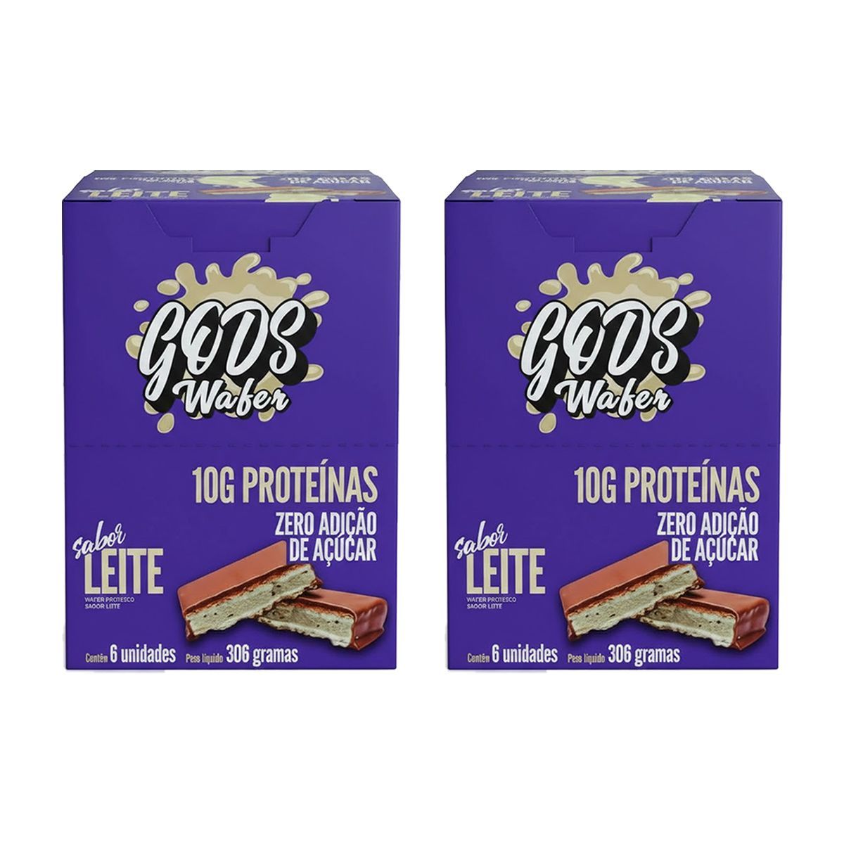 Kit 2X Gods Wafer  - 6 Unidades de 51g Leite - Canibal