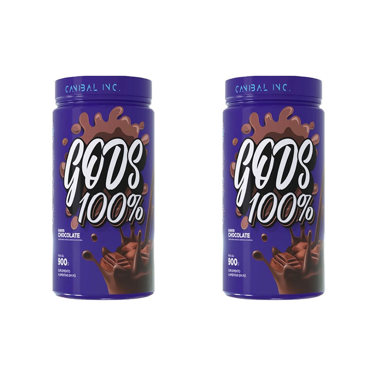 Kit 2X Gods Whey 100% - 900g Chocolate - Canibal