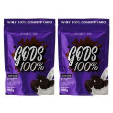 Kit 2X Gods Whey 100% - 900g Refil Cookies - Canibal
