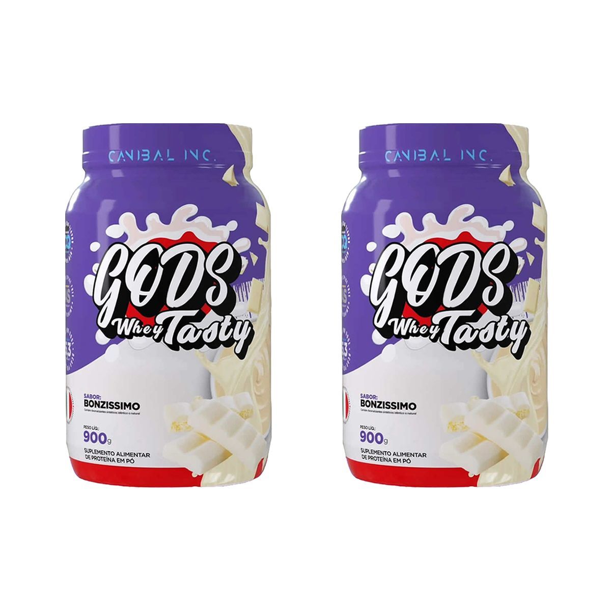 Kit 2X Gods Whey Tasty - 900g Bonzissimo - Canibal