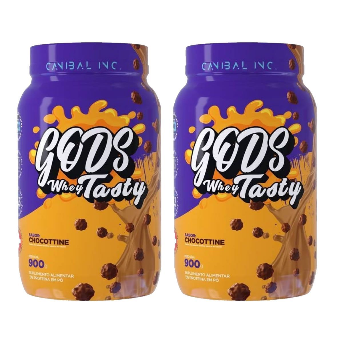 Kit 2X Gods Whey Tasty - 900g Chocottine - Canibal