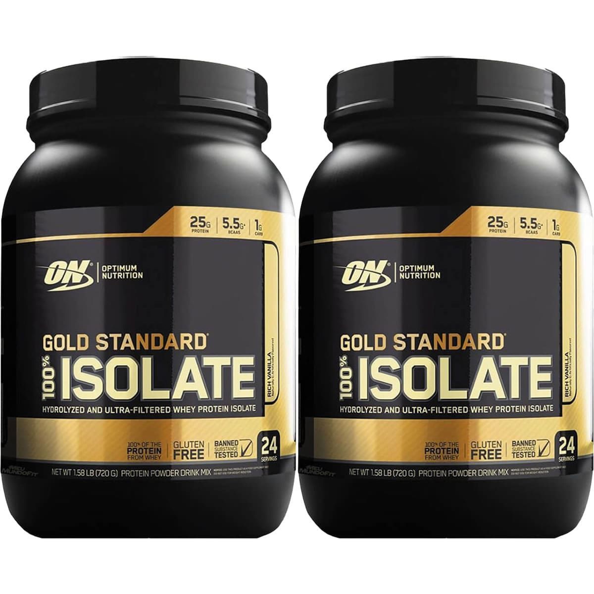 Kit 2X Gold Standard 100% Isolate - 744g Rich Vanilla - Optimum Nutrition