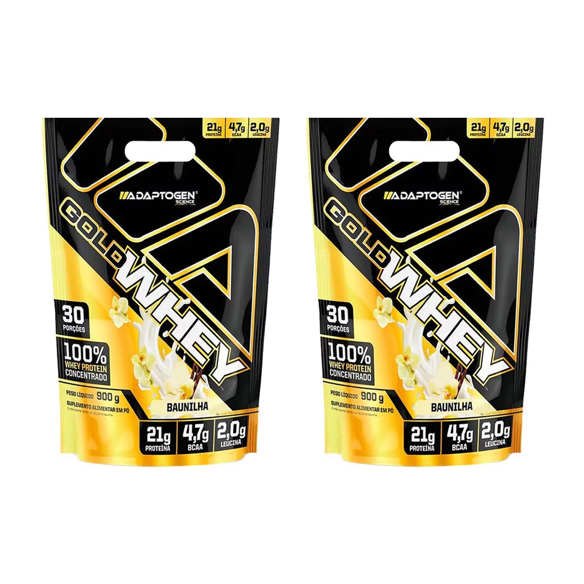 Kit 2X Gold Whey - 900g Refil Baunilha - Adaptogen